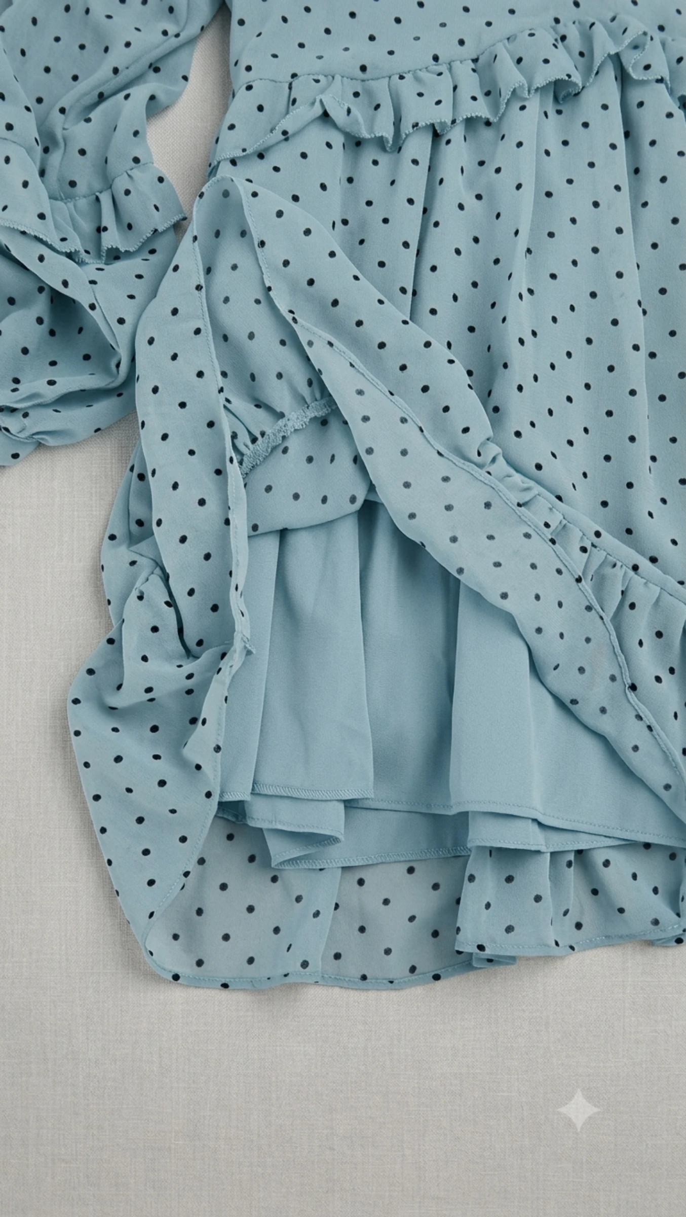 Veste courte Zara bleue à pois avec volants - Taille S – photo 4